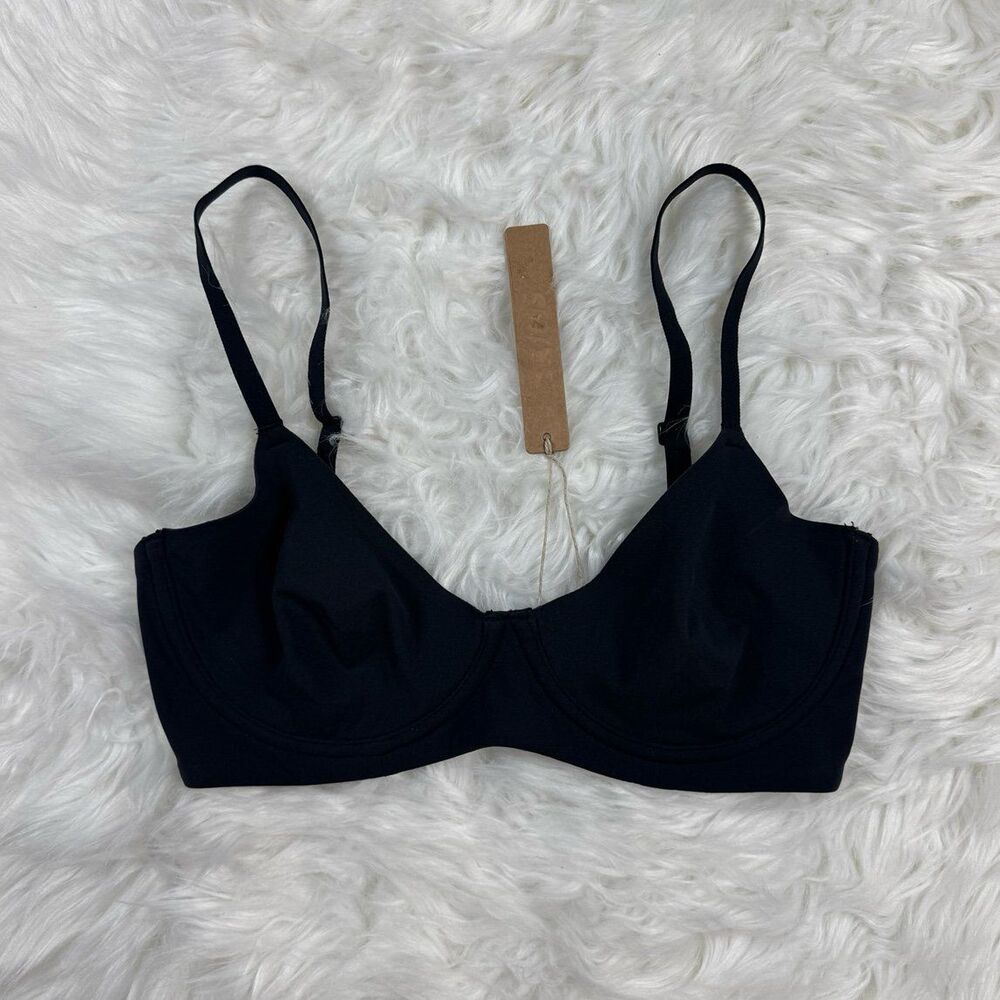 Skims Fits Everybody Unlined Demi Bra Onyx Size 32D